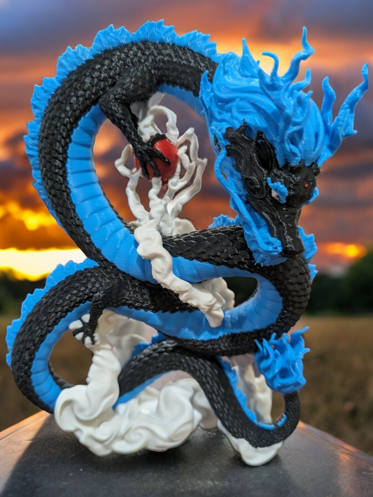 Dragon Statue - Azure Cloud Wyrm